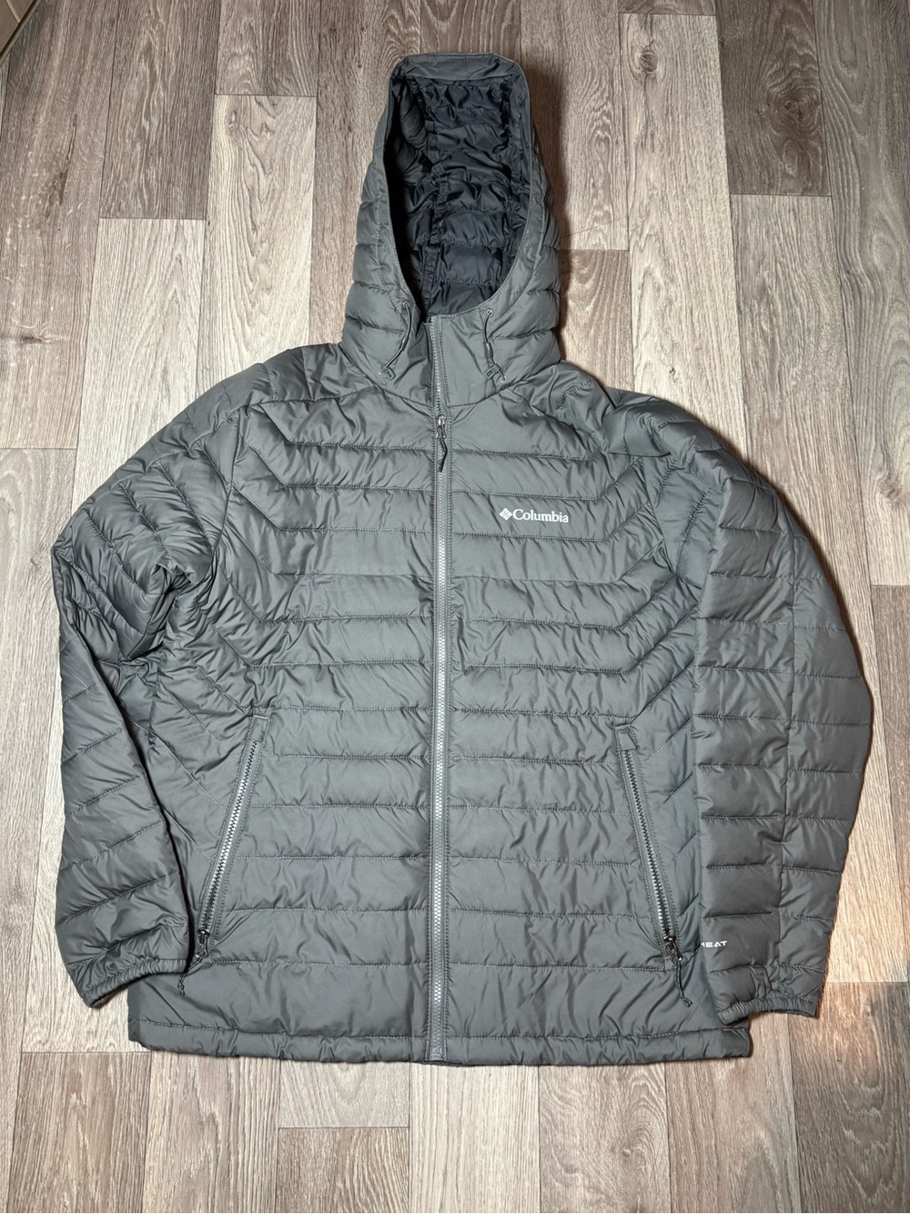 Columbia Omni-Heat Infinity Jacket Mens L Gray Insulated Puffer Lightweight